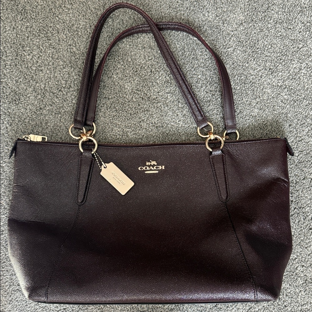 Coach Dark Burgundy Leather Tote